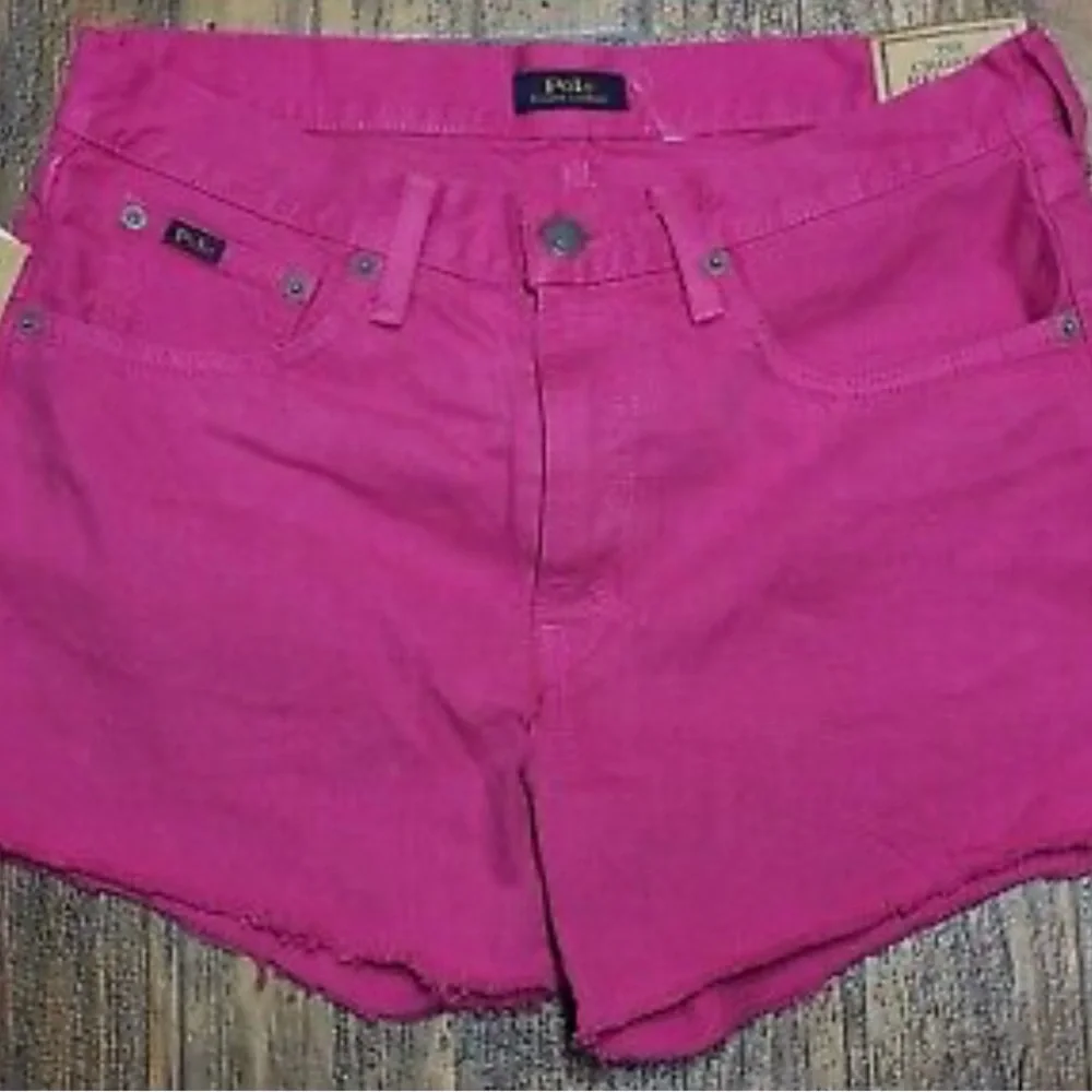 NWT Polo Ralph Lauren Women's Hot Pink The Crosby Relaxed Denim Shorts - Picture 1 of 3